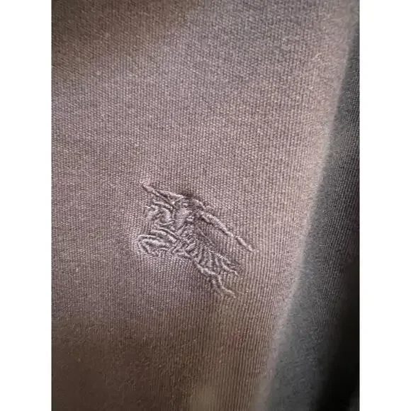 Burberry Brit Dark Brown Half Zip High Collar Embroidered Logo Sweatshirt Medium - Picture 2 of 10